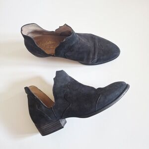Seychelles Black Suede Leather Western Boho Ankle Boots 8.5